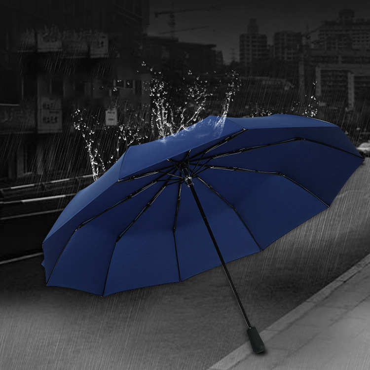 CHUVABAND 10k 23 Inch Wind Resistant Manual Umbrella Rain For Men 3 Folding Parasol Compact Large Travel Business Umbrella