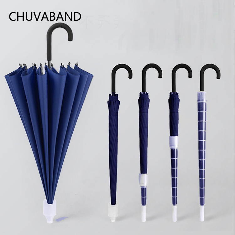 CHUVABAND 24 inch 16k Anti Drip Handle Long Straight Folding Umbrella Plastic Sleeve Waterproof Umbrella Covers Umbrellas Rain