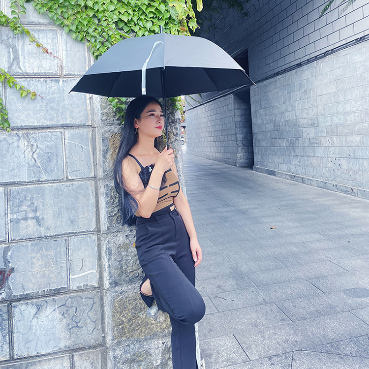 CHUVABAND 21 Inch 8K Plastic Handle Straight Umbrellas With Pvc Cover Transparent Dome Custom Printed Logo Cheap Clear Umbrella