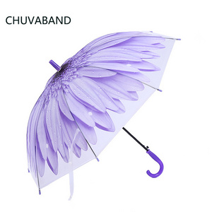 CHUVABAND 18Inch 8k Clear Umbrella Dome Transparent Wholesale Princess Umbrella Parasol Flower Sakura Kid Umbrella For Girl