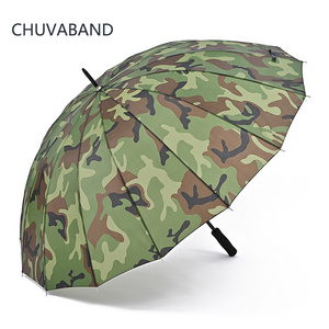 CHUVABAND 30 Inch 16 Bone 75 CM Straight Advertising Big Size Outdoor Camo Golf Umbrella Camouflage Umbrella