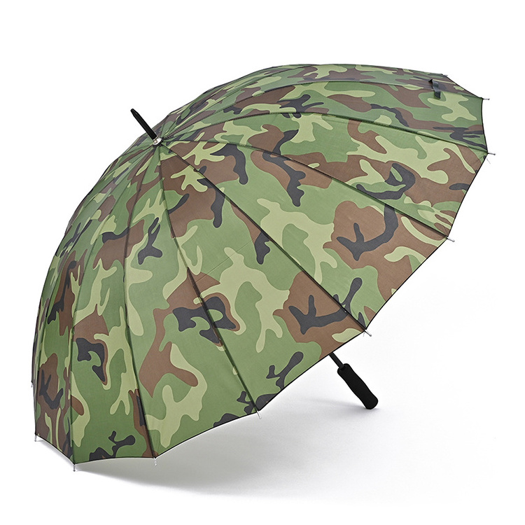 CHUVABAND 30 Inch 16 Bone 75 CM Straight Advertising Big Size Outdoor Camo Golf Umbrella Camouflage Umbrella