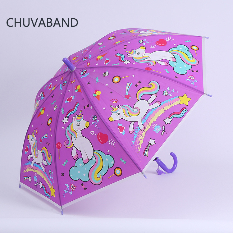 CHUVABAND 19 Inch 8 K 50 CM Cartoon Kids Umbrellas Eva Transparent Umbrella With Full Printing Cartoon Design Kids Umbrellas