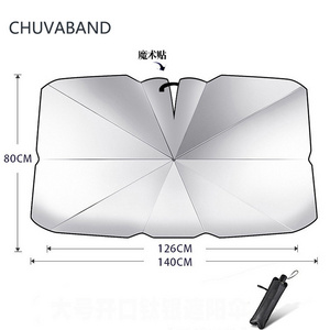 CHUVABAND Silver Titanium Sun UV Protection Car Umbrella Sun Shade Windshield Sunshade Car Front Side Window Umbrella For Car