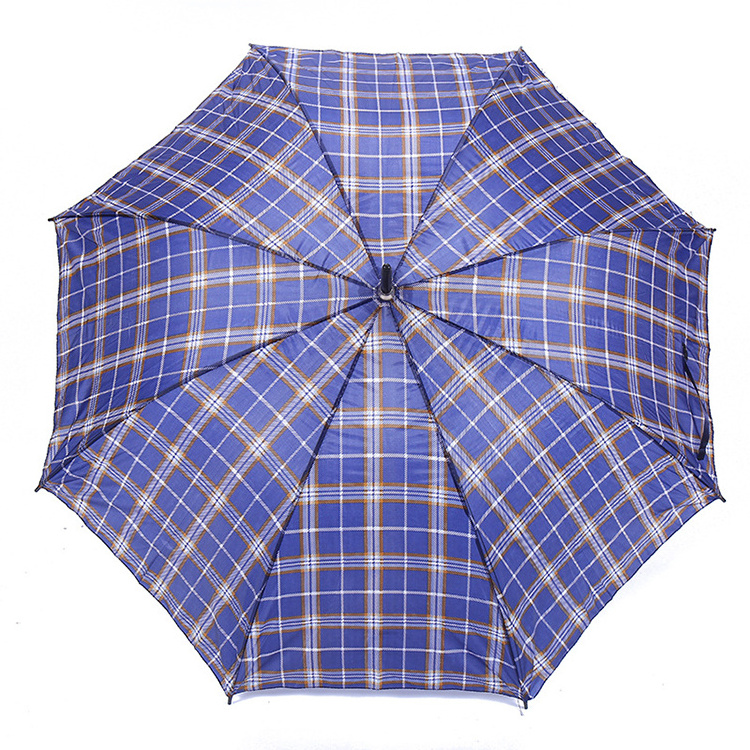 CHUVABAND 27 Inch 10 Bone 68 CM Cheap Promotional Wholesale Lattice Straight J Handle Umbrella