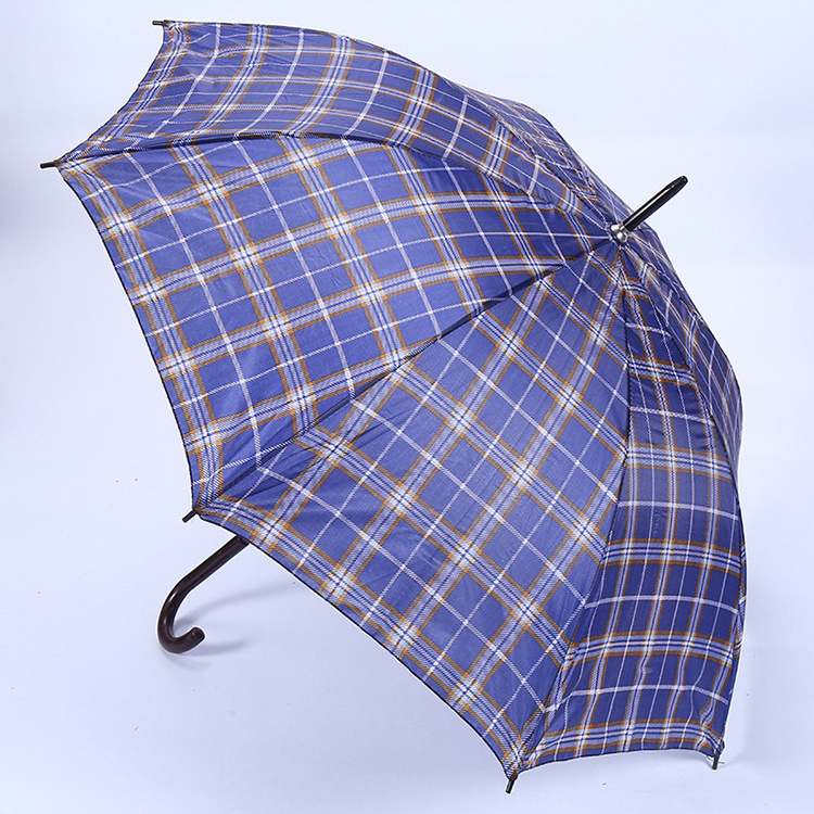 CHUVABAND 27 Inch 10 Bone 68 CM Cheap Promotional Wholesale Lattice Straight J Handle Umbrella