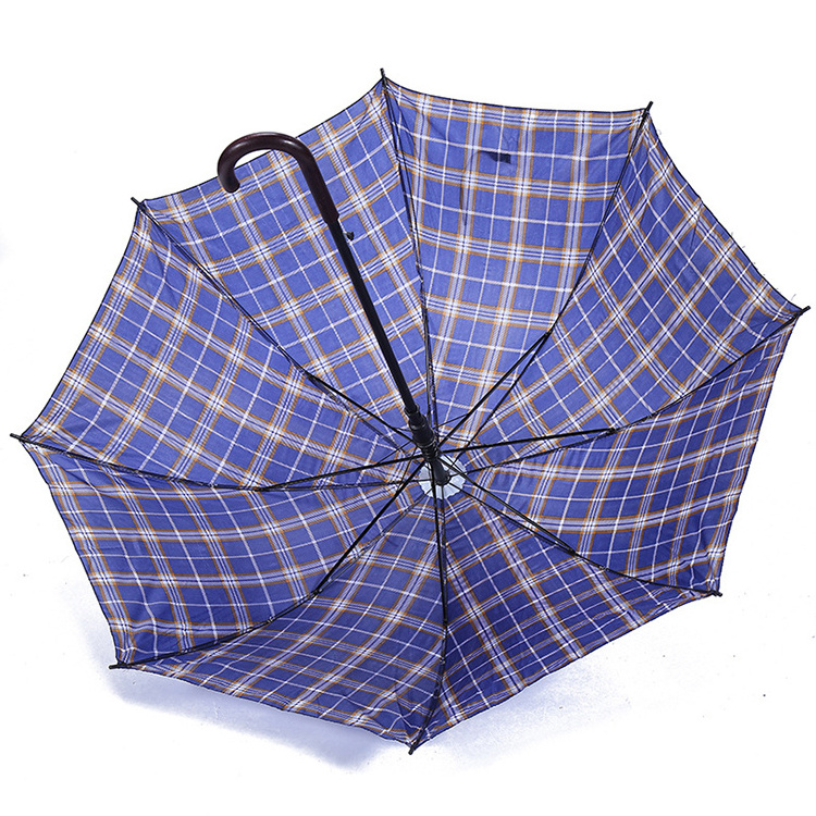 CHUVABAND 27 Inch 10 Bone 68 CM Cheap Promotional Wholesale Lattice Straight J Handle Umbrella