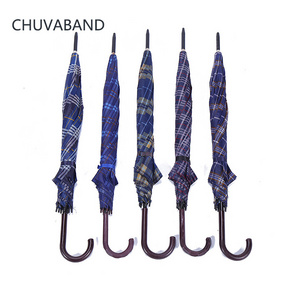 CHUVABAND 27 Inch 10 Bone 68 CM Cheap Promotional Wholesale Lattice Straight J Handle Umbrella