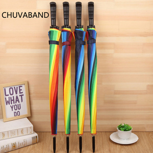 CHUVABAND 21 Inch 16K Umbrellas For The Rain Factory Guarda Chuva Wholesale Metal Frame Rainbow Straight Umbrella Automatic