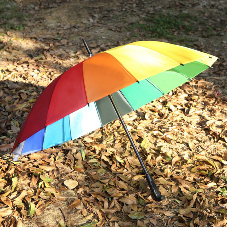 CHUVABAND 21 Inch 16K Umbrellas For The Rain Factory Guarda Chuva Wholesale Metal Frame Rainbow Straight Umbrella Automatic