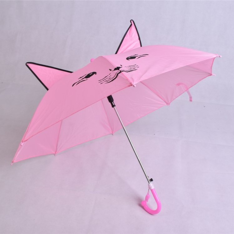 CHUVABAND 17 Inch 8 K 45 CM Cute Straight Stick Ears Umbrella Toddlers Kids Character Cartoon 3D Animal Frog Child Umbrella