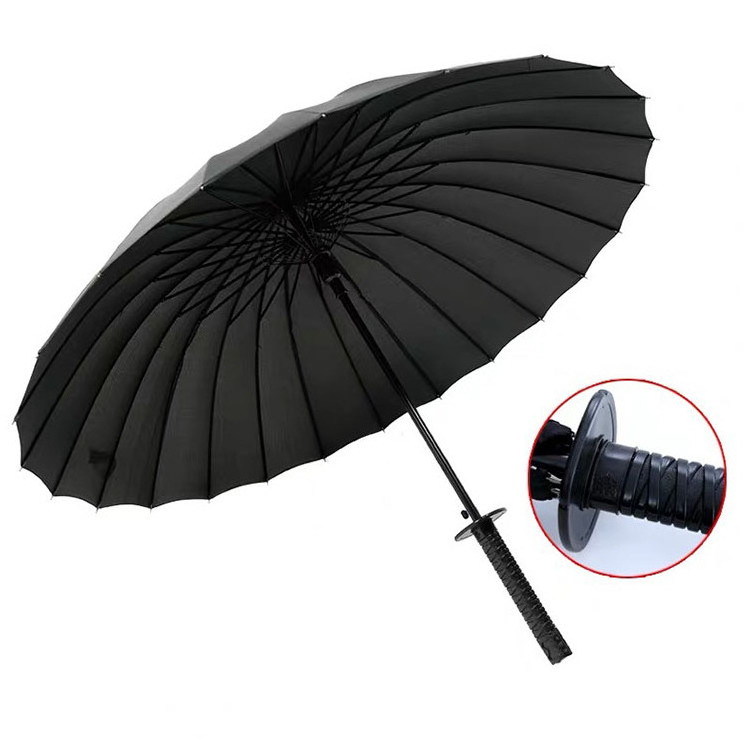 CHUVABAND Wholesale High Quality Custom Promotion 8k/16k/24k Japanese samurai sword long handle umbrella