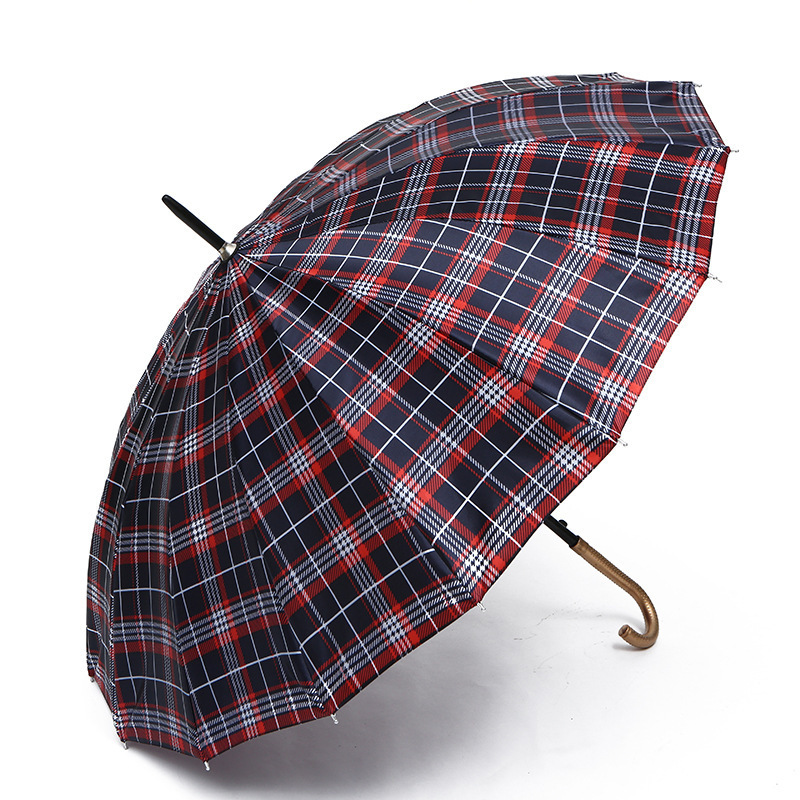 CHUVABAND 22 Inch 16k Wholesale Retro Plaid Large Fiberglass Golf Umbrella Shaft Windproof Waterproof Automatic Umbrellas