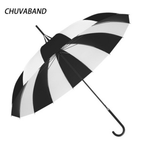 CHUVABAND 16 Bone Party Decoration Classic Style Umbrella Vintage-Inspired Pagoda Umbrella With Black and White Stripes Colors