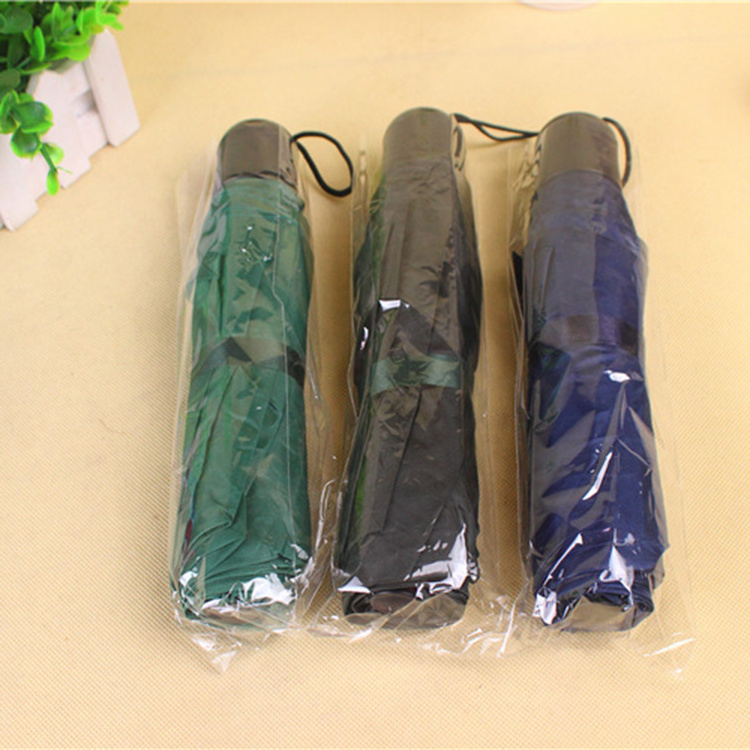 CHUVABAND 21 Inch 8 K Wholesale 3 Fold Umbrella Price Cheap Solid Color Umbrella Promotional Short Handle Portable Umbrellas