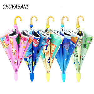 CHUVABAND New Innovation Animal Design Straight Auto Open Custom Cartoon Printing Children Kids Umbrella With Ice Cream Handle