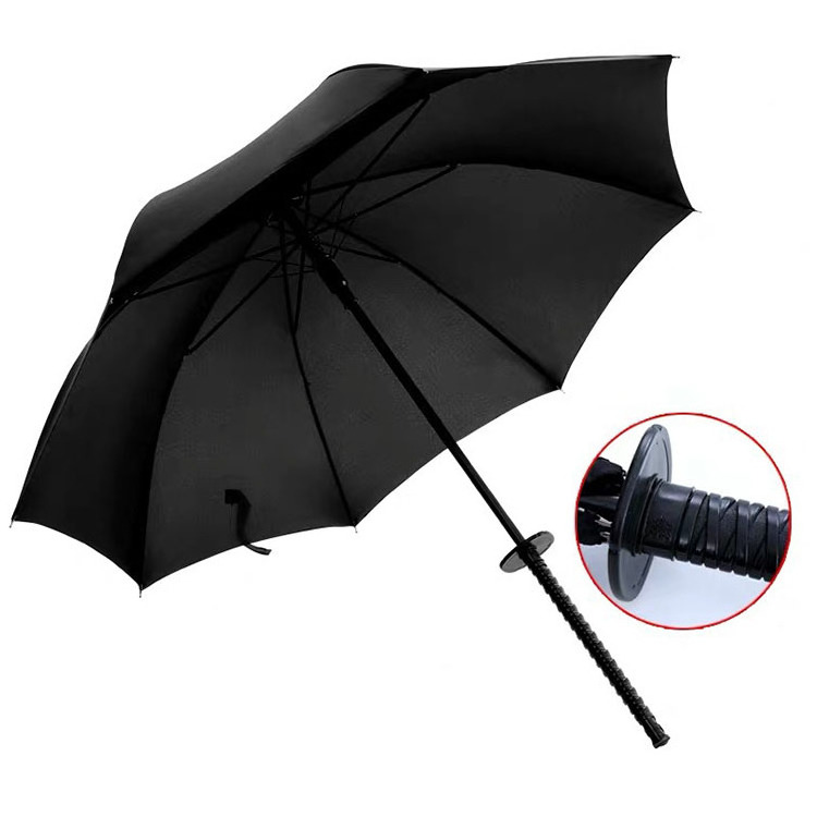 CHUVABAND Wholesale High Quality Custom Promotion 8k/16k/24k Japanese samurai sword long handle umbrella