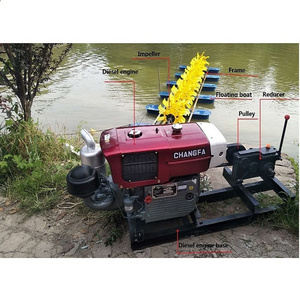 12 P Diesel Engine Aerator Fish Pond Paddle Wheel Aerator Aquaculture Machine Aerators Increasing Dissolved Oxygen 12 Pieces