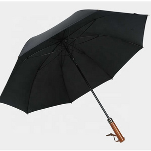 golf umbrella wood handle automatic with logo custom prints umbrella windproof for the rain