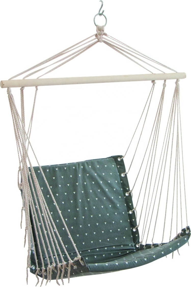 Printed Padded Canvas Hammock Chair Swing Hanging Chair for balcony columpios para jardin para adultos