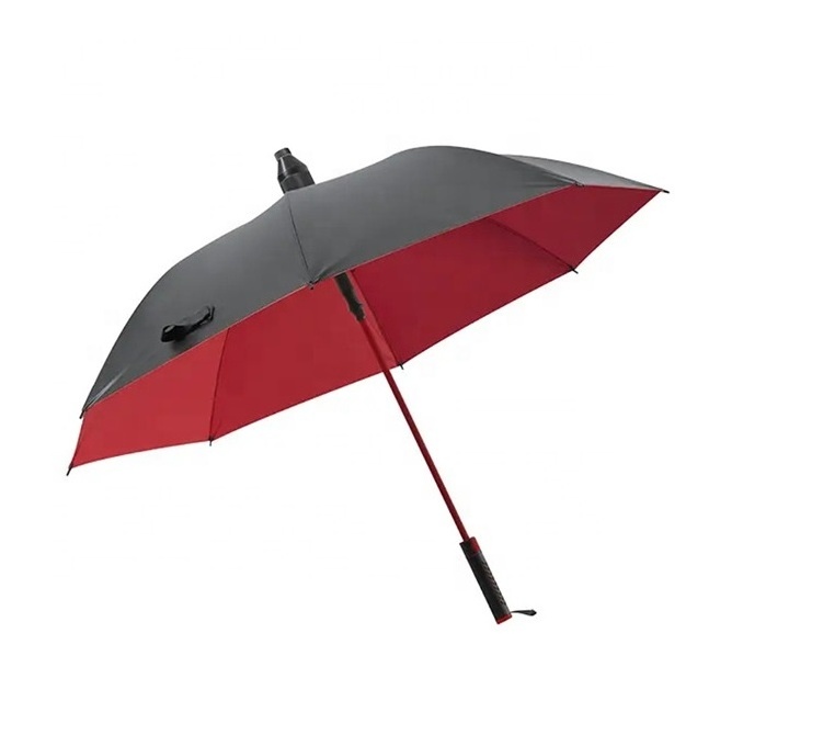 Custom anti wind large rain straight double canopy two color golf promotional umbrella