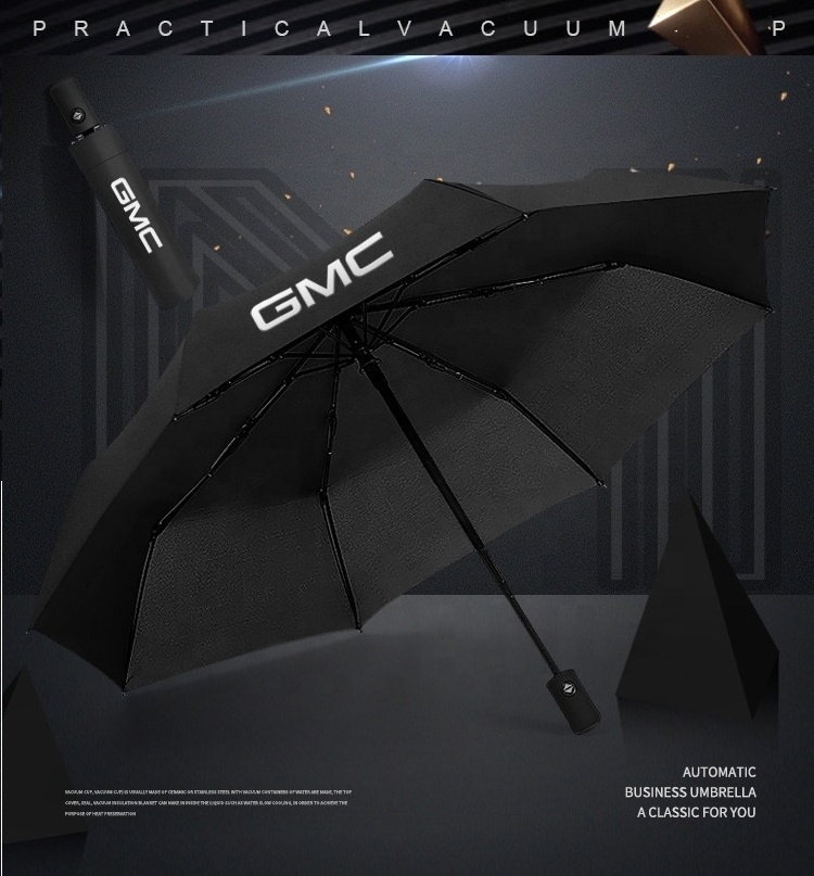 Wholesale promotional black 3 fold small sun Oem Custom folding clear rain uv automatic foldable umbrella logo print