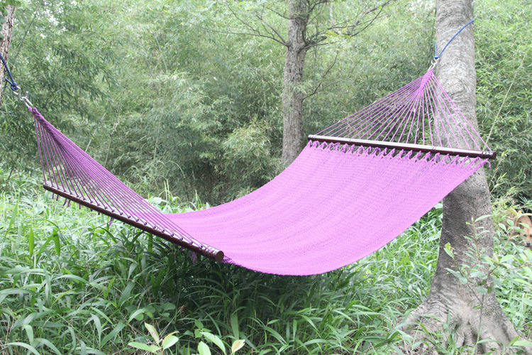 Luxurious 2 Person Camping Nylon Net Cotton Rope Hammock Bed