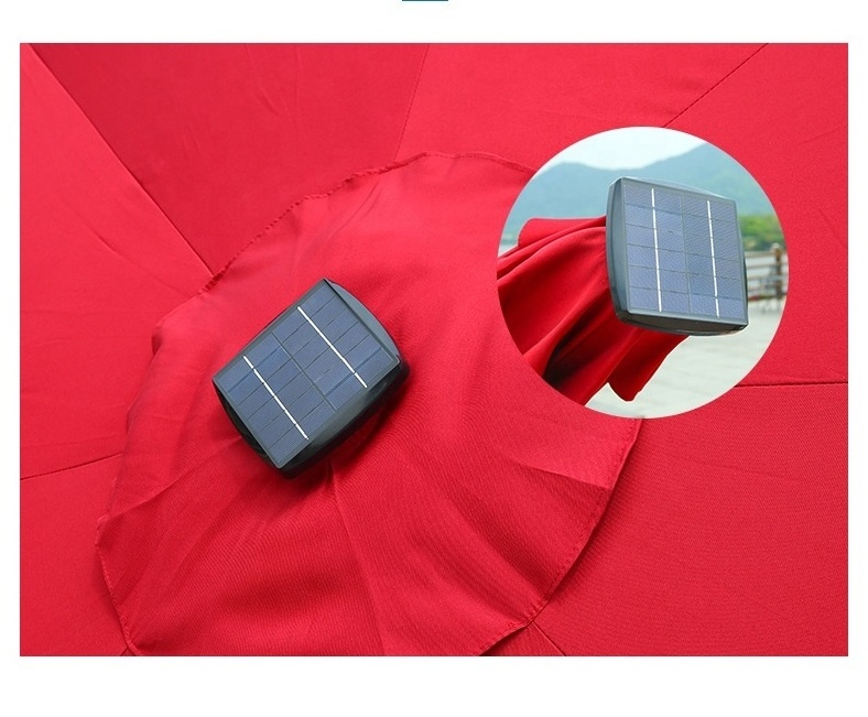 Solar panel sun umbrella outdoor shade umbrella outdoor market parasol street with USB charger