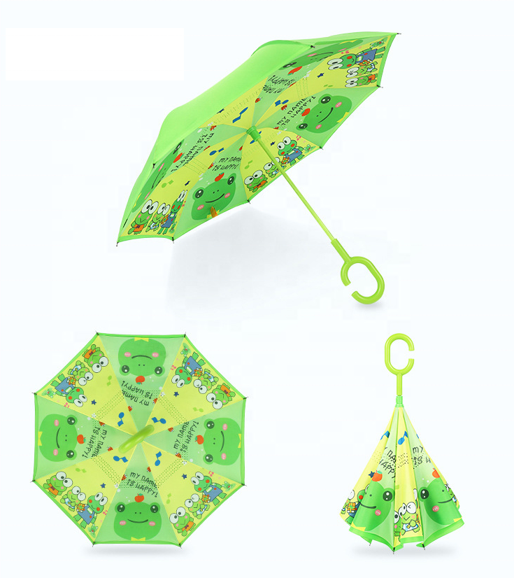 double layers children reverse umbrella cartoon pattern child creative sunny lovely kids umbrella