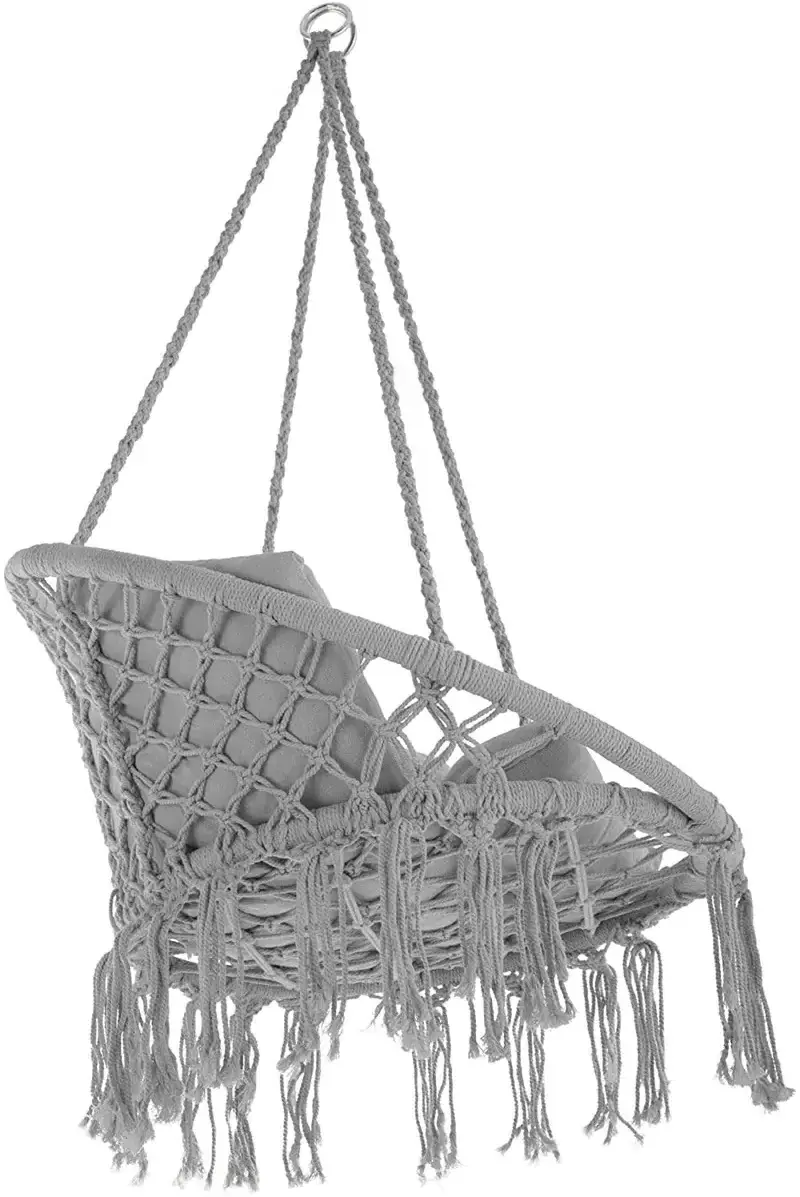 Hammock Chair Swing Cotton rope braided interior tassel Swing Chair macrame swing chair