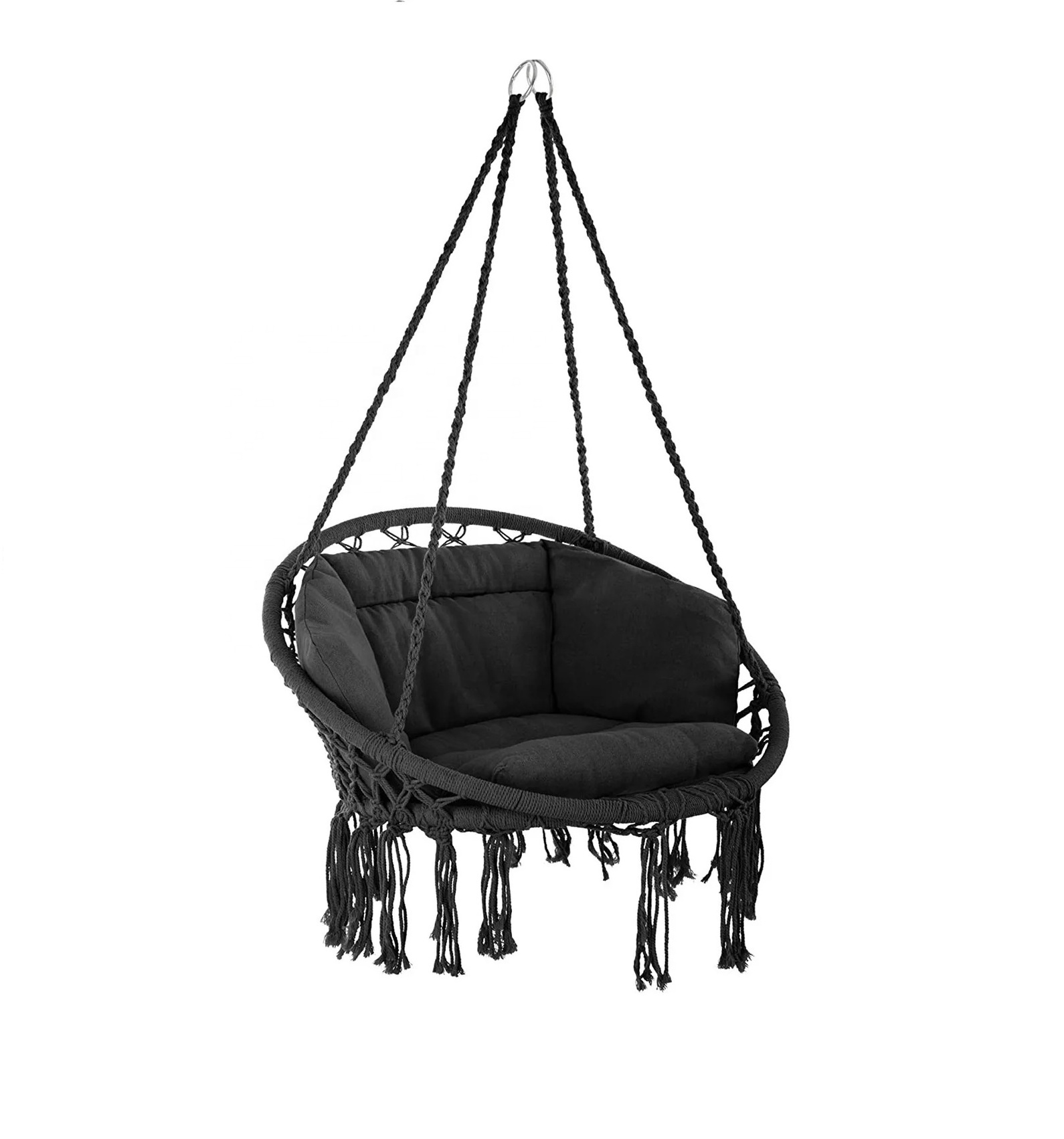 Hammock Chair Swing Cotton rope braided interior tassel Swing Chair macrame swing chair