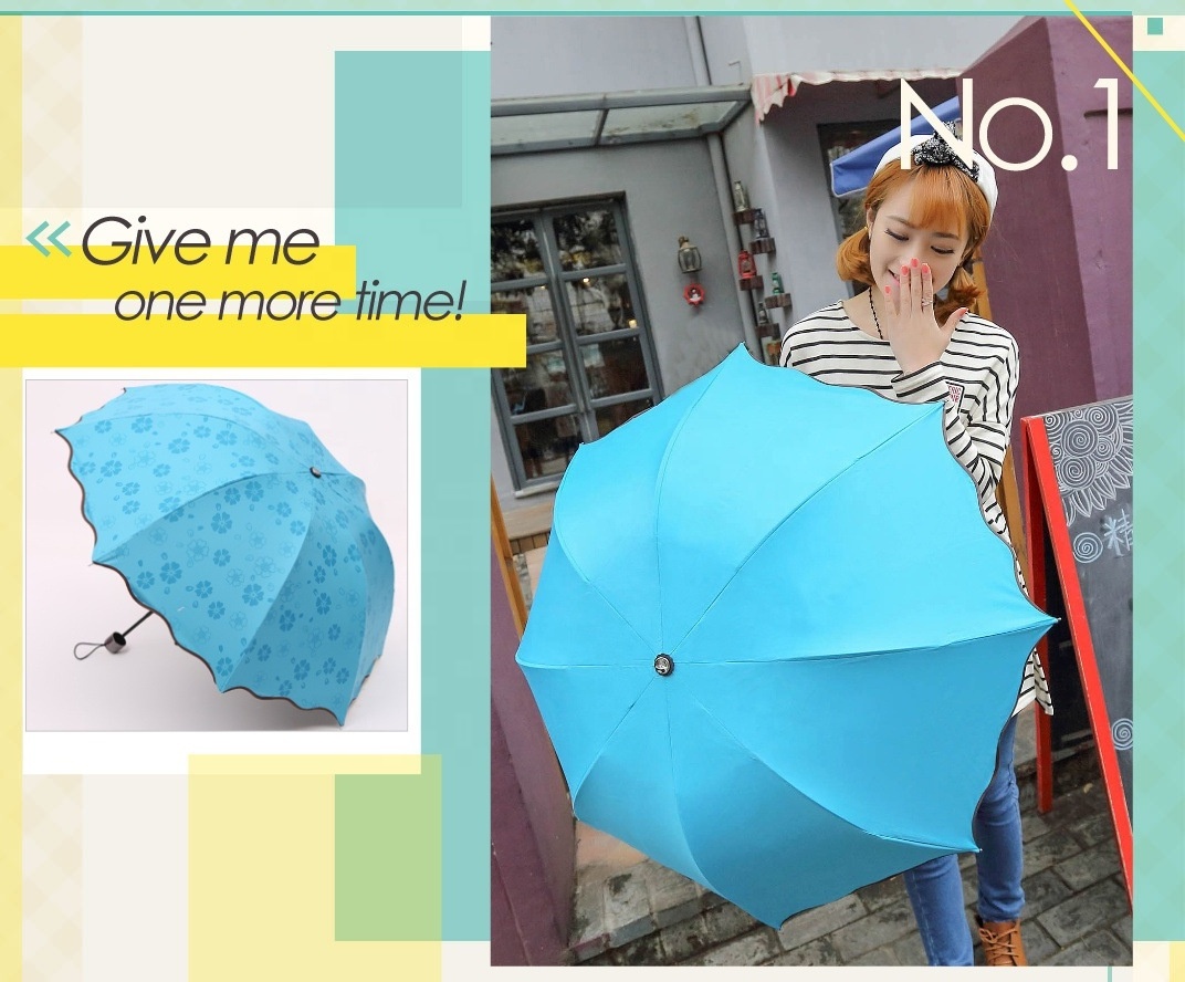 Magic umbrella Sun/rain protection folding umbrella with UV protection