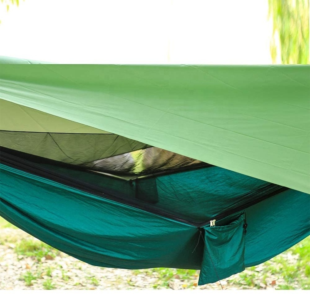 Hammock With Rain Fly And Mosquito Net Portable Sun-Shelter swing bed Waterproof