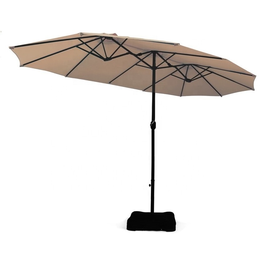 Outdoor Furniture Twin Patio Umbrella Garden Large Double-sided Umbrella Market Parasol Umbrella With Crank Three Triple Heads