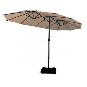 Outdoor Furniture Twin Patio Umbrella Garden Large Double-sided Umbrella Market Parasol Umbrella With Crank Three Triple Heads