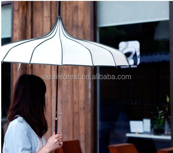 New Design 16 Ribs Lady Special Shape gift Pagoda Umbrella