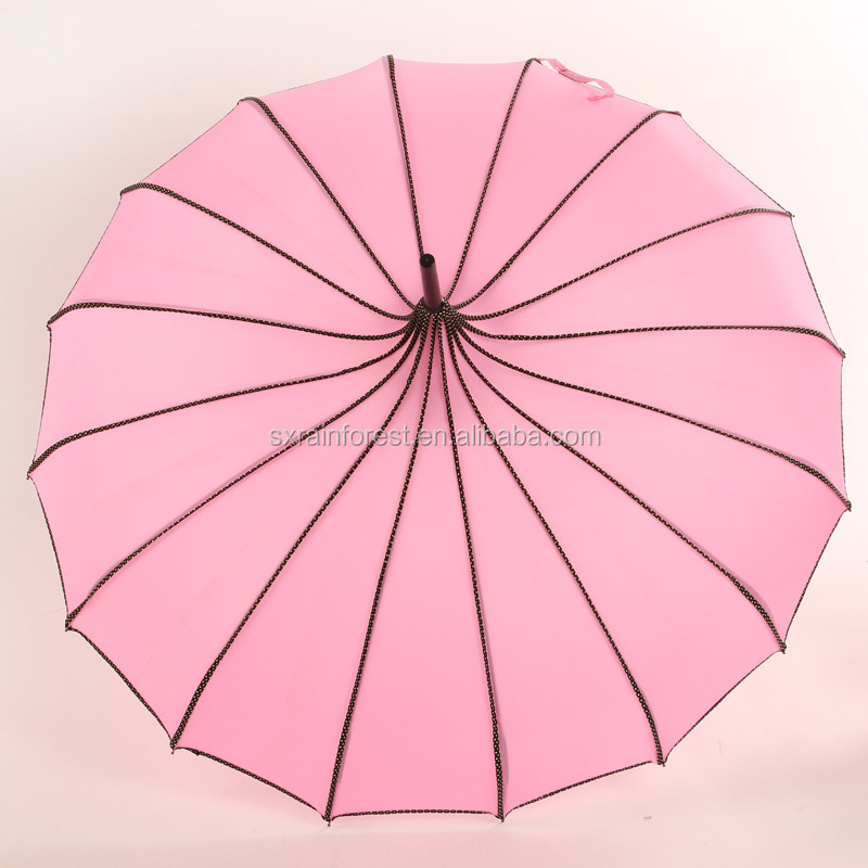 New Design 16 Ribs Lady Special Shape gift Pagoda Umbrella