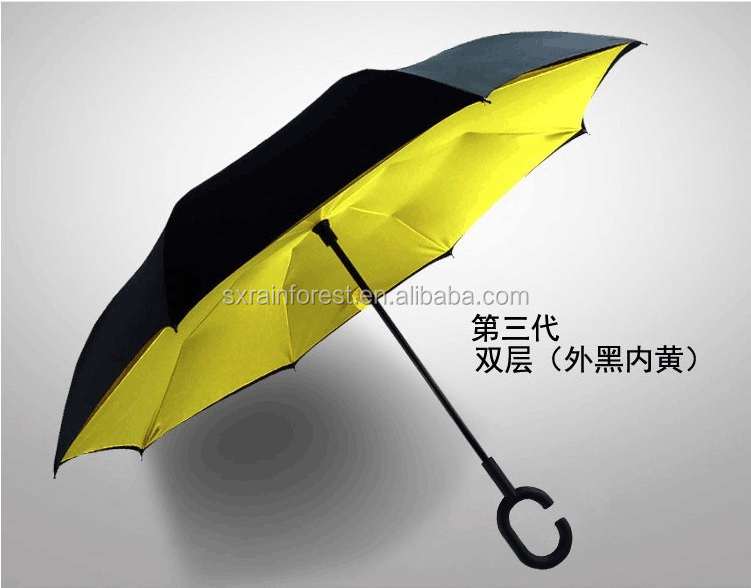 innovative Product fancy unique design C handle upside-down inverted umbrella