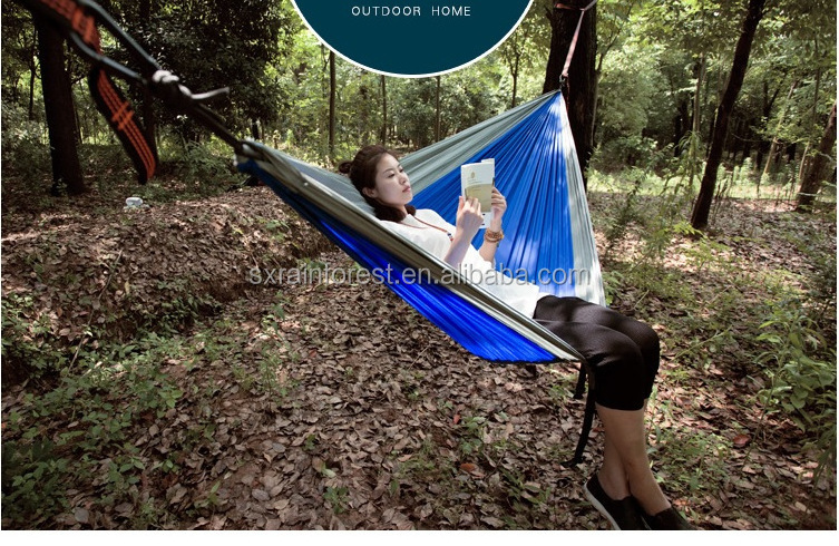 Nylon single double outdoor hiking Nylon Portable hanging Parachute Camping Tent Hammock bed