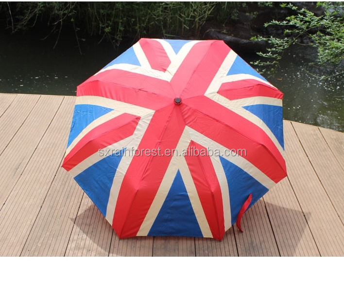 High Quality Promotion British Flag Umbrella full over heat transfer