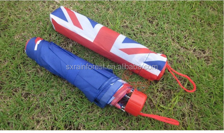 High Quality Promotion British Flag Umbrella full over heat transfer