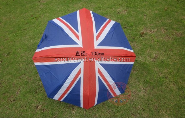 High Quality Promotion British Flag Umbrella full over heat transfer