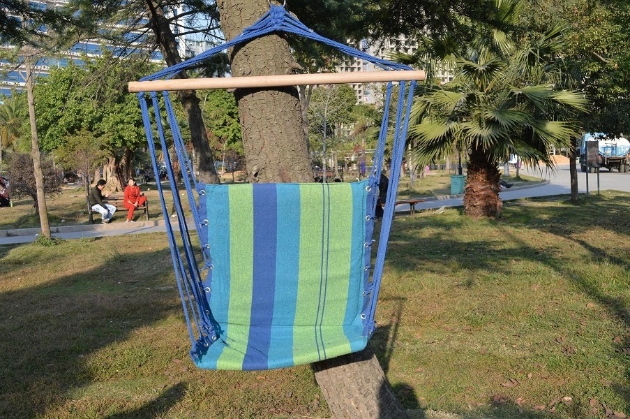 Padded Cotton Rope Hanging Hammock Swing Chair with arm rest