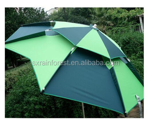 Wholesale big UV protection double layer outdoor windproof fishing umbrella