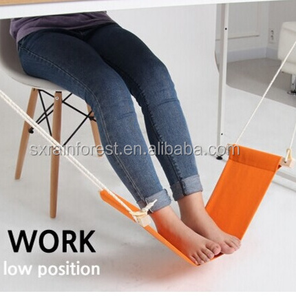 Portable Foot Hammock Under Desk Foot Rest | Adjustable Office Footrest mini desk and office hammock