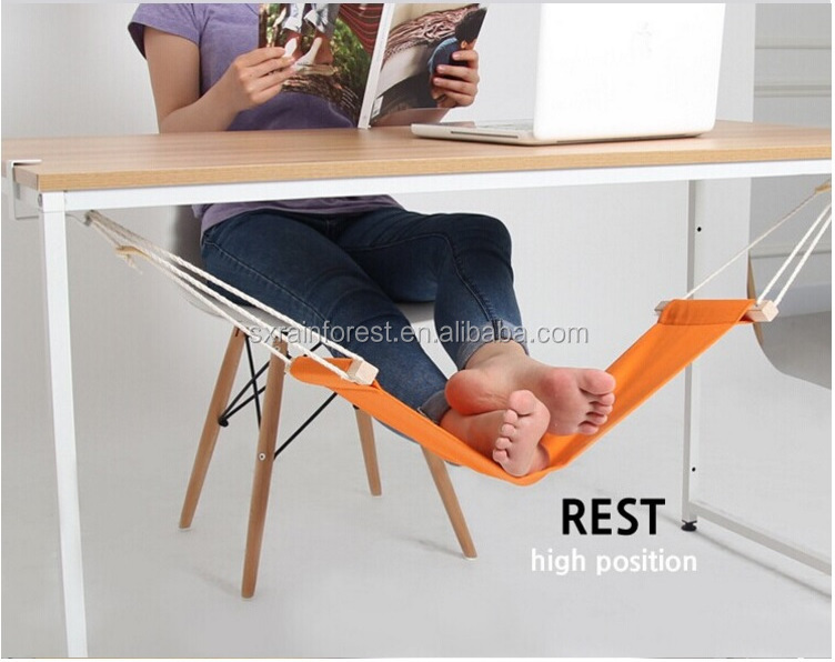 Portable Foot Hammock Under Desk Foot Rest | Adjustable Office Footrest mini desk and office hammock