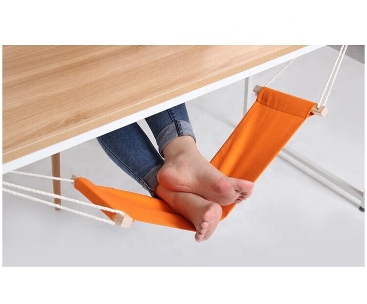 Portable Foot Hammock Under Desk Foot Rest | Adjustable Office Footrest mini desk and office hammock