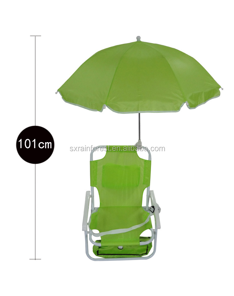 Factory cheap item to sell kids folding beach chair with umbrella and cooler bag