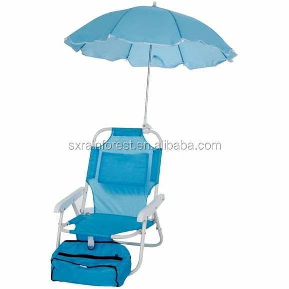 Factory cheap item to sell kids folding beach chair with umbrella and cooler bag