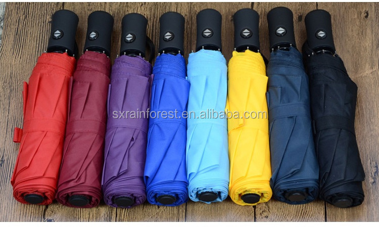 21 inch cheap many colors auto open close 3 folding umbrella RF-C037